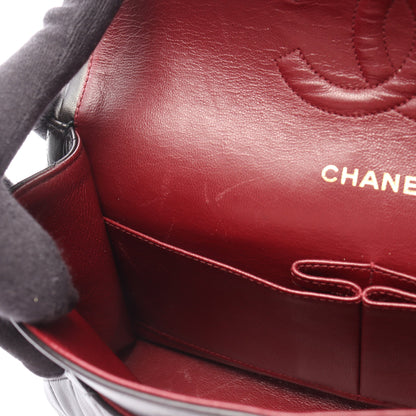 マトラッセ Wフラップ Wチェーンショルダーバッグ ラムスキン ブラック ゴールド金具 シャネル バッグ CHANEL