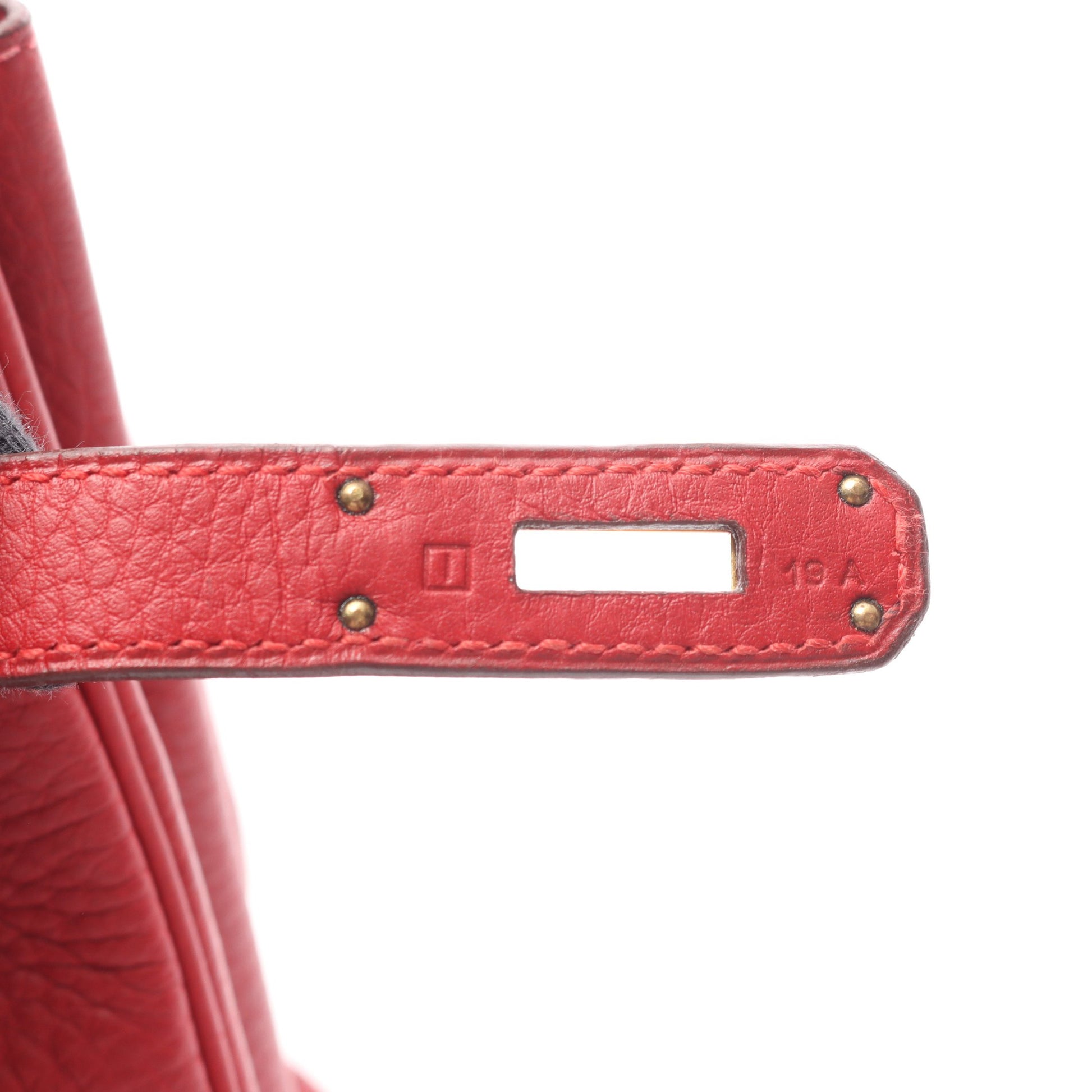 バーキン35 ルージュガランス ハンドバッグ フィヨルド レッド ゴールド金具 □I刻印 エルメス バッグ HERMES
