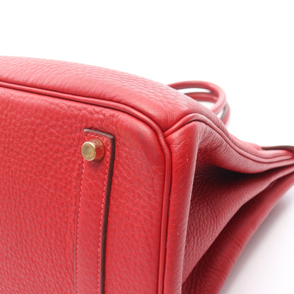 バーキン35 ルージュガランス ハンドバッグ フィヨルド レッド ゴールド金具 □I刻印 エルメス バッグ HERMES