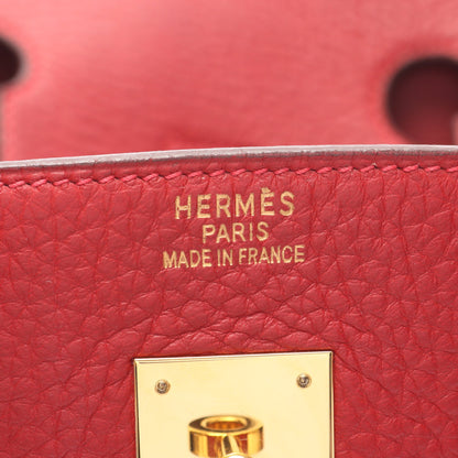 バーキン35 ルージュガランス ハンドバッグ フィヨルド レッド ゴールド金具 □I刻印 エルメス バッグ HERMES