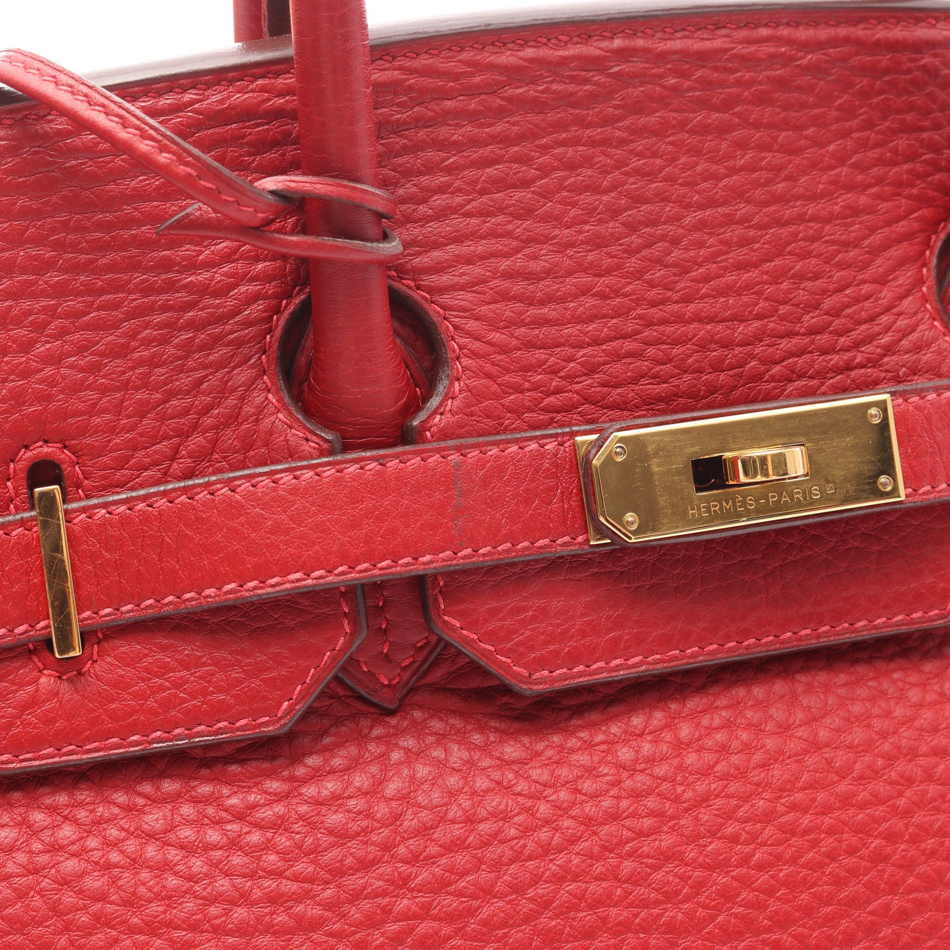 バーキン35 ルージュガランス ハンドバッグ フィヨルド レッド ゴールド金具 □I刻印 エルメス バッグ HERMES