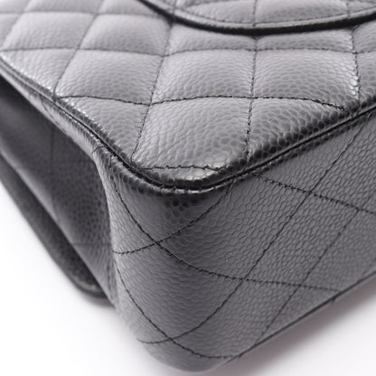 マトラッセ Wフラップ Wチェーンショルダーバッグ キャビアスキン ブラック ゴールド金具 シャネル バッグ CHANEL