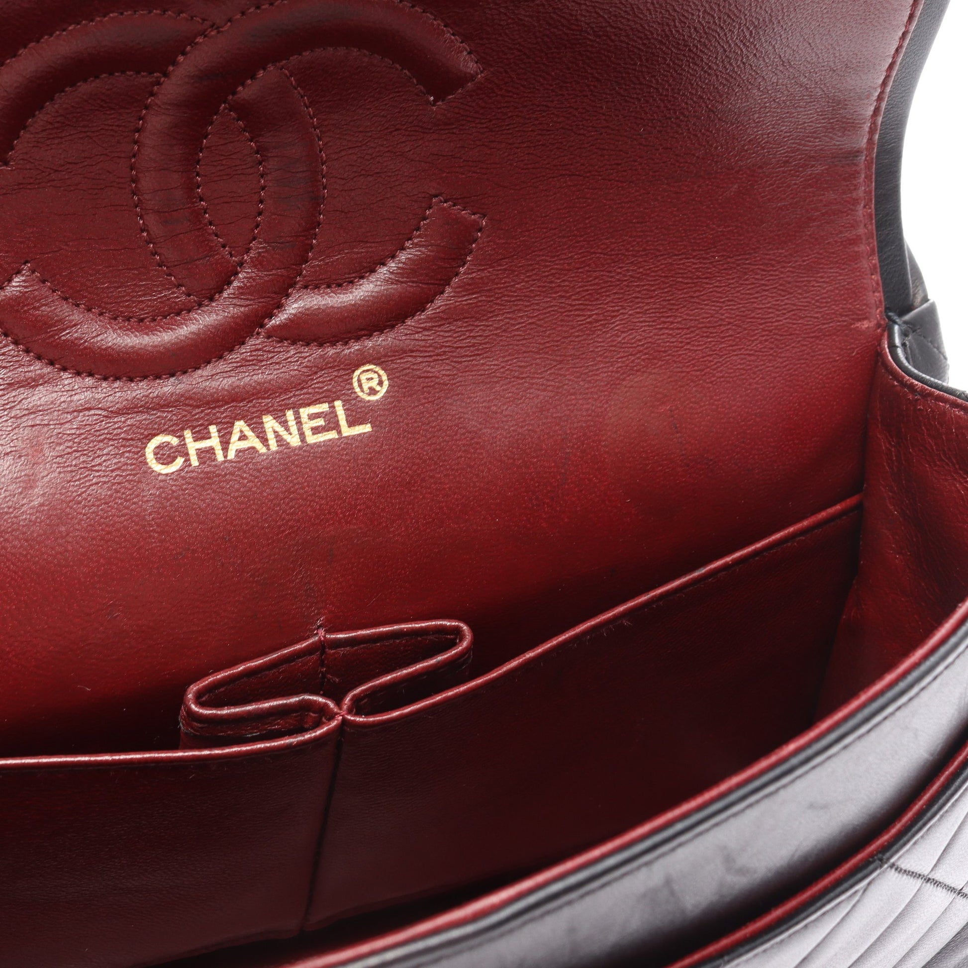 マトラッセ Wフラップ Wチェーンショルダーバッグ ラムスキン ブラック ゴールド金具 ヴィンテージ シャネル バッグ CHANEL