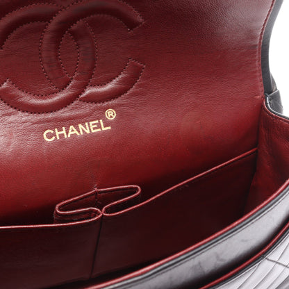 マトラッセ Wフラップ Wチェーンショルダーバッグ ラムスキン ブラック ゴールド金具 ヴィンテージ シャネル バッグ CHANEL