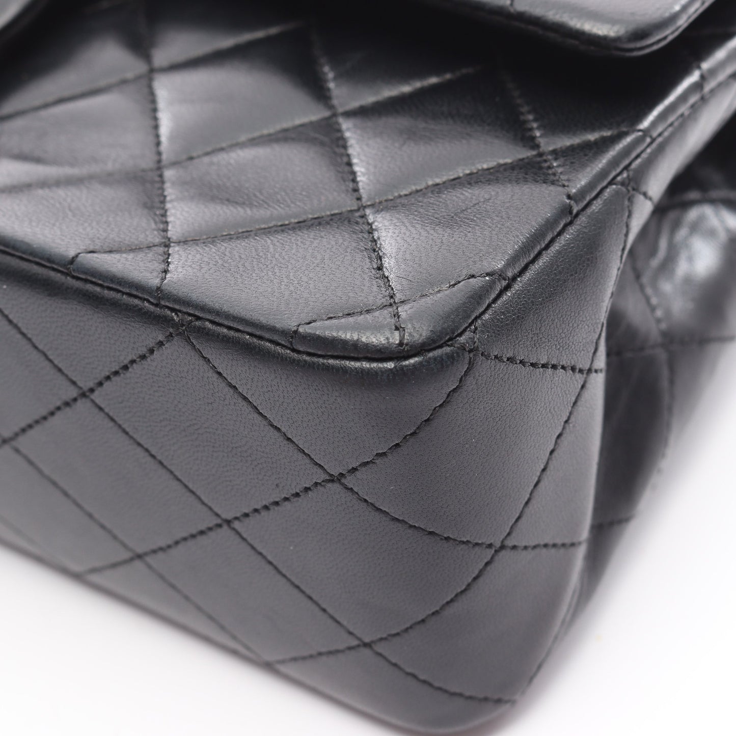 マトラッセ Wフラップ Wチェーンショルダーバッグ ラムスキン ブラック ゴールド金具 ヴィンテージ シャネル バッグ CHANEL