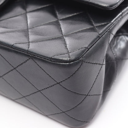 マトラッセ Wフラップ Wチェーンショルダーバッグ ラムスキン ブラック ゴールド金具 ヴィンテージ シャネル バッグ CHANEL