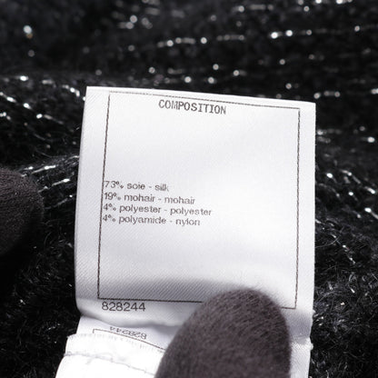 ニットワンピース シルク モヘヤ ダークグレー ブラック マルチカラー ラインストーン シャネル ワンピース CHANEL
