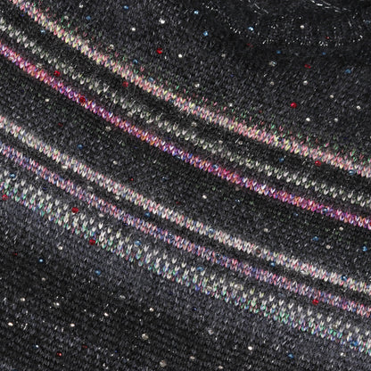 ニットワンピース シルク モヘヤ ダークグレー ブラック マルチカラー ラインストーン シャネル ワンピース CHANEL