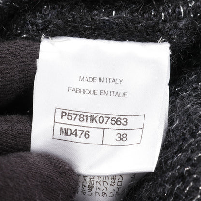 ニットワンピース シルク モヘヤ ダークグレー ブラック マルチカラー ラインストーン シャネル ワンピース CHANEL