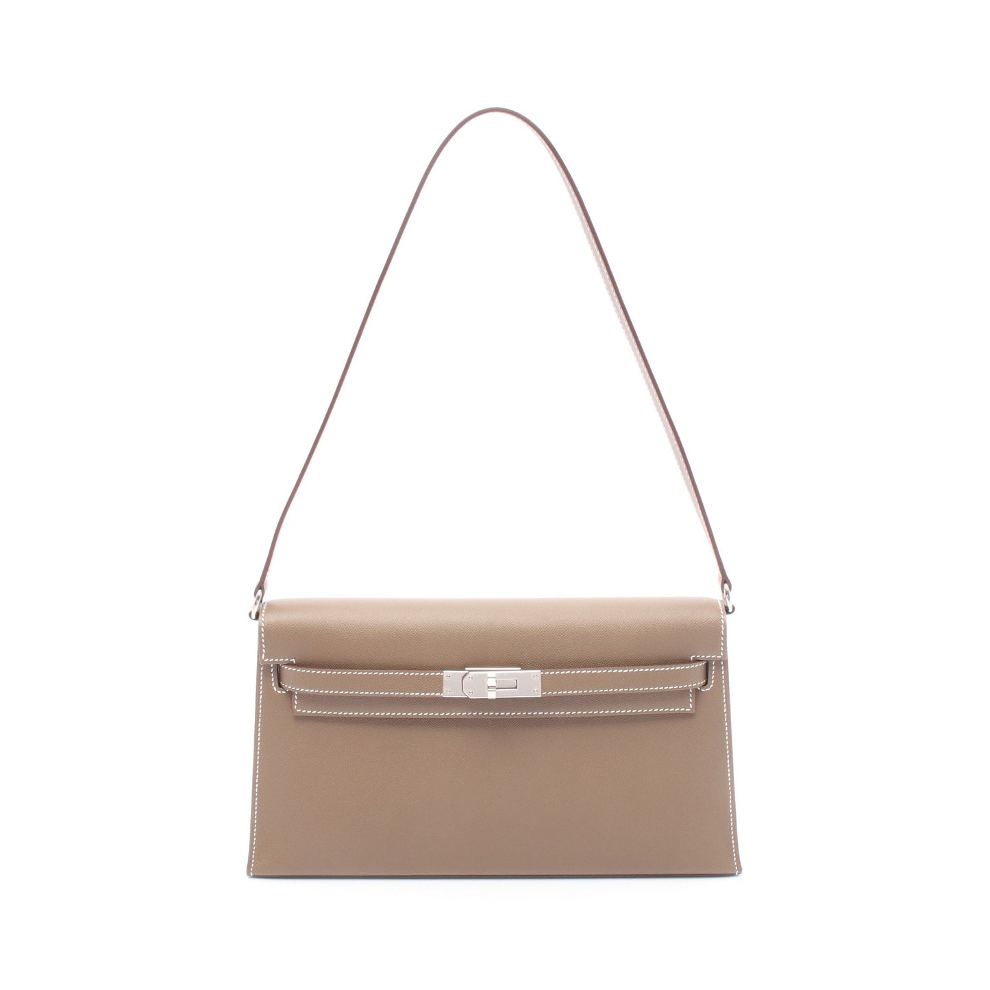 ケリーエラン エトゥープ ショルダーバッグ ヴォーマダム グレーブラウン シルバー金具 W刻印 エルメス バッグ HERMES