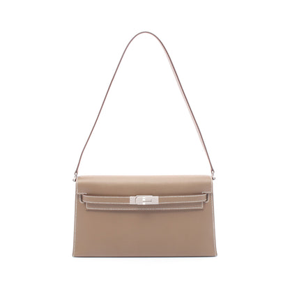 ケリーエラン エトゥープ ショルダーバッグ ヴォーマダム グレーブラウン シルバー金具 W刻印 エルメス バッグ HERMES
