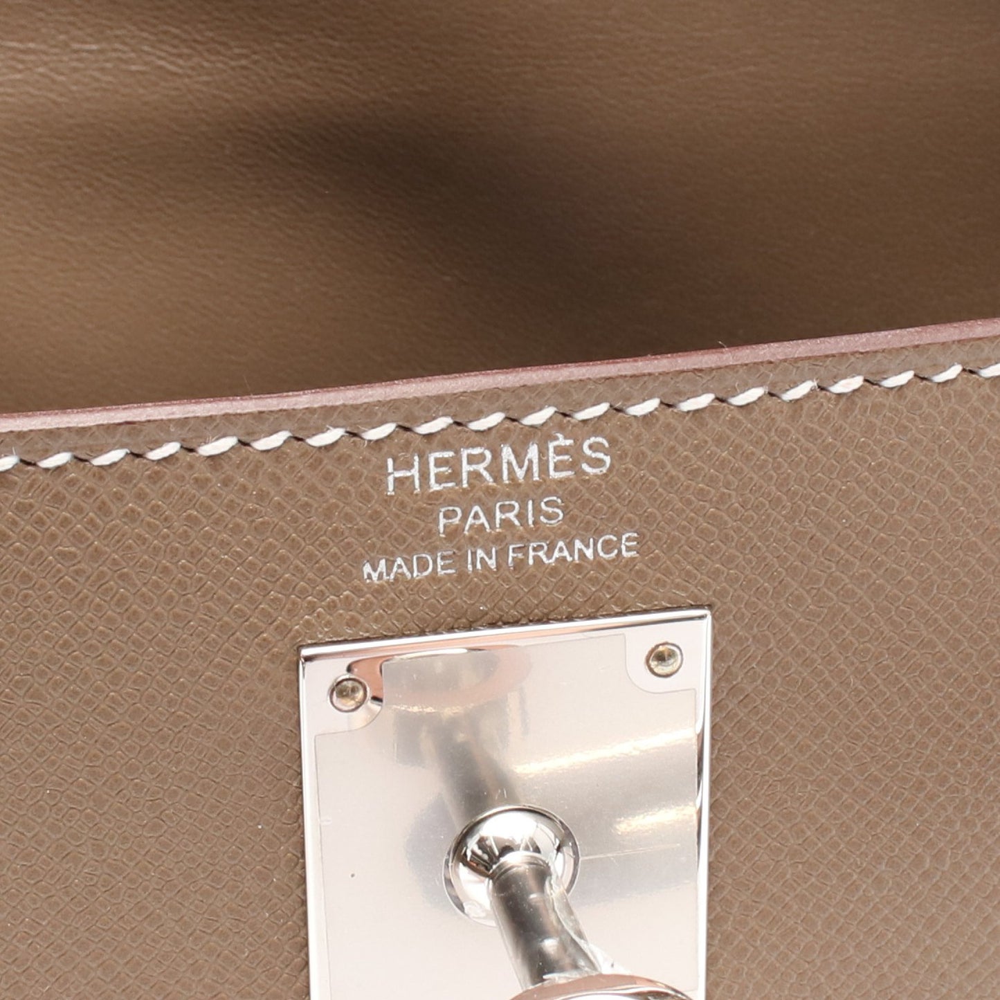 ケリーエラン エトゥープ ショルダーバッグ ヴォーマダム グレーブラウン シルバー金具 W刻印 エルメス バッグ HERMES