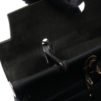 エールバッグPM ハンドバッグ トワルオフィシエ レザー ブラック シルバー金具 □F刻印 エルメス バッグ HERMES