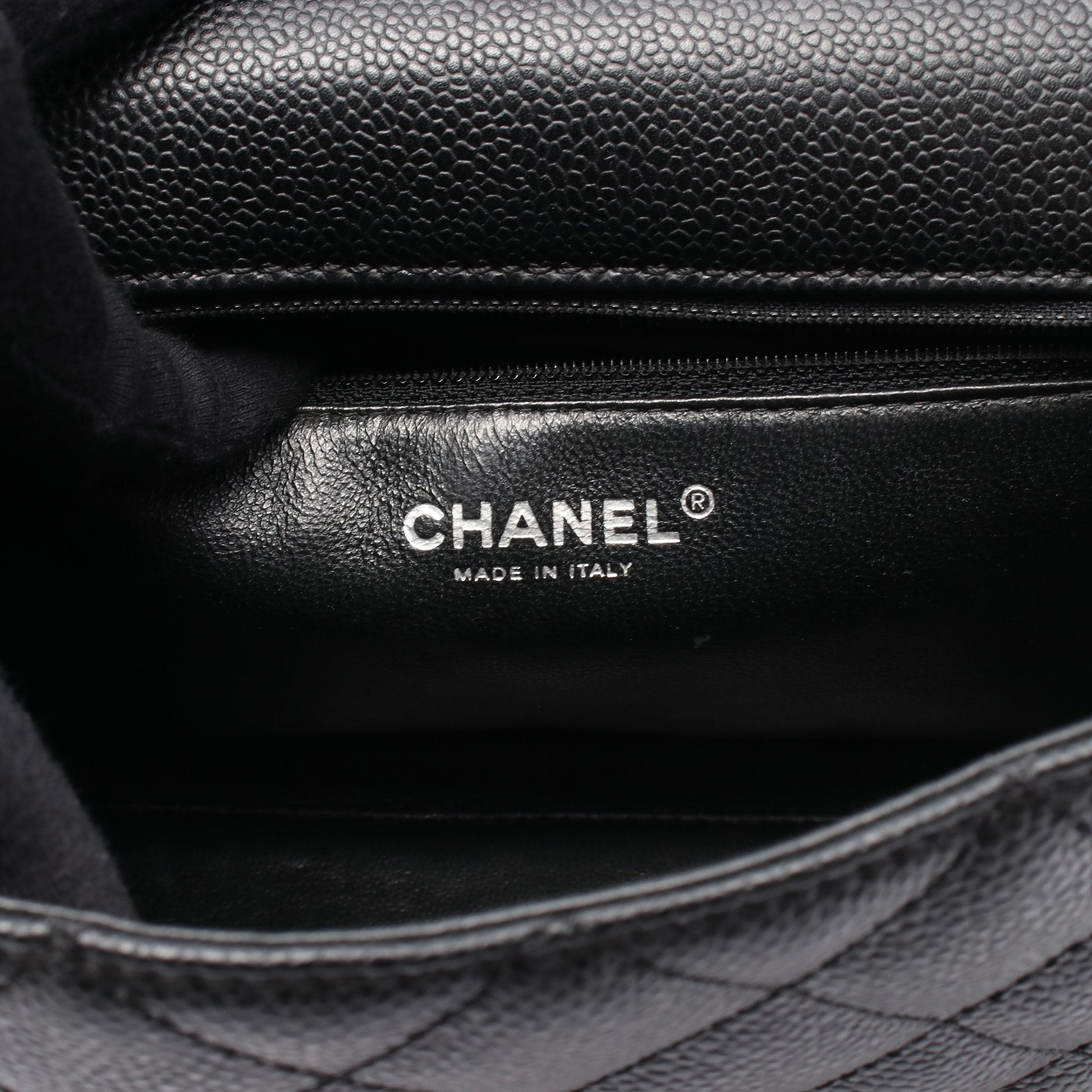 マトラッセ ハンドバッグ キャビアスキン ブラック シルバー金具 シャネル バッグ CHANEL