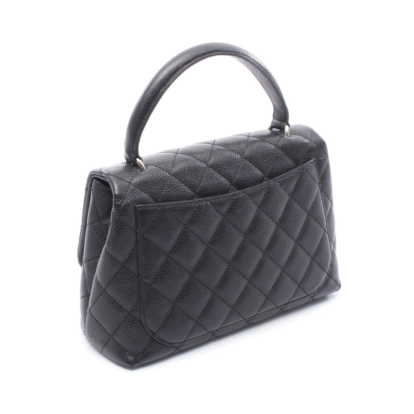 マトラッセ ハンドバッグ キャビアスキン ブラック シルバー金具 シャネル バッグ CHANEL