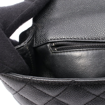 マトラッセ ハンドバッグ キャビアスキン ブラック シルバー金具 シャネル バッグ CHANEL