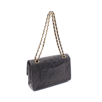 マトラッセ Wフラップ Wチェーンショルダーバッグ ラムスキン ブラック ゴールド金具 シャネル バッグ CHANEL