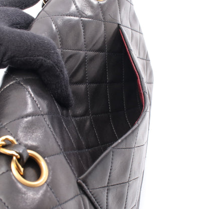 マトラッセ Wフラップ Wチェーンショルダーバッグ ラムスキン ブラック ゴールド金具 シャネル バッグ CHANEL