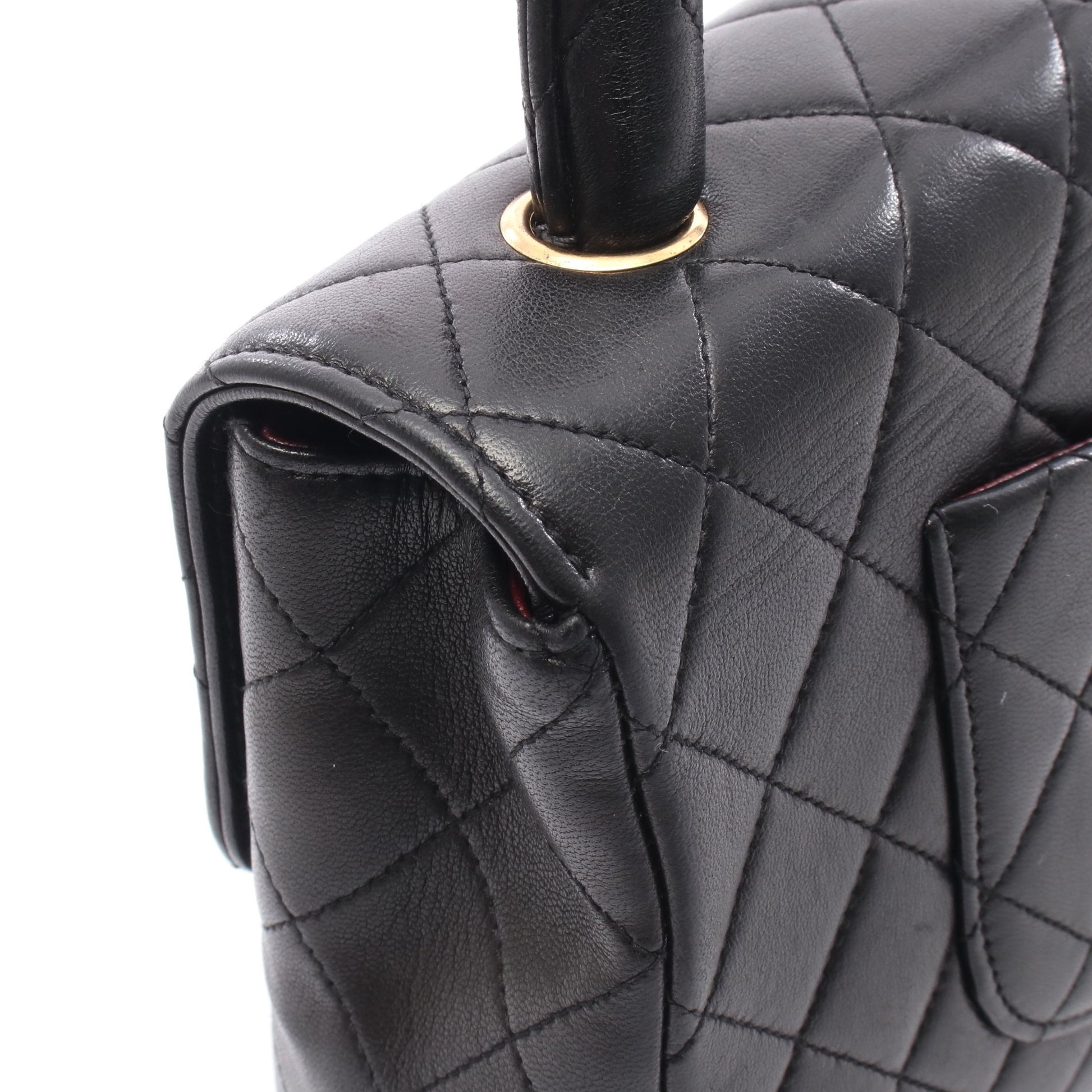 マトラッセ 親子バッグ ハンドバッグ ラムスキン ブラック ゴールド金具 シャネル バッグ CHANEL