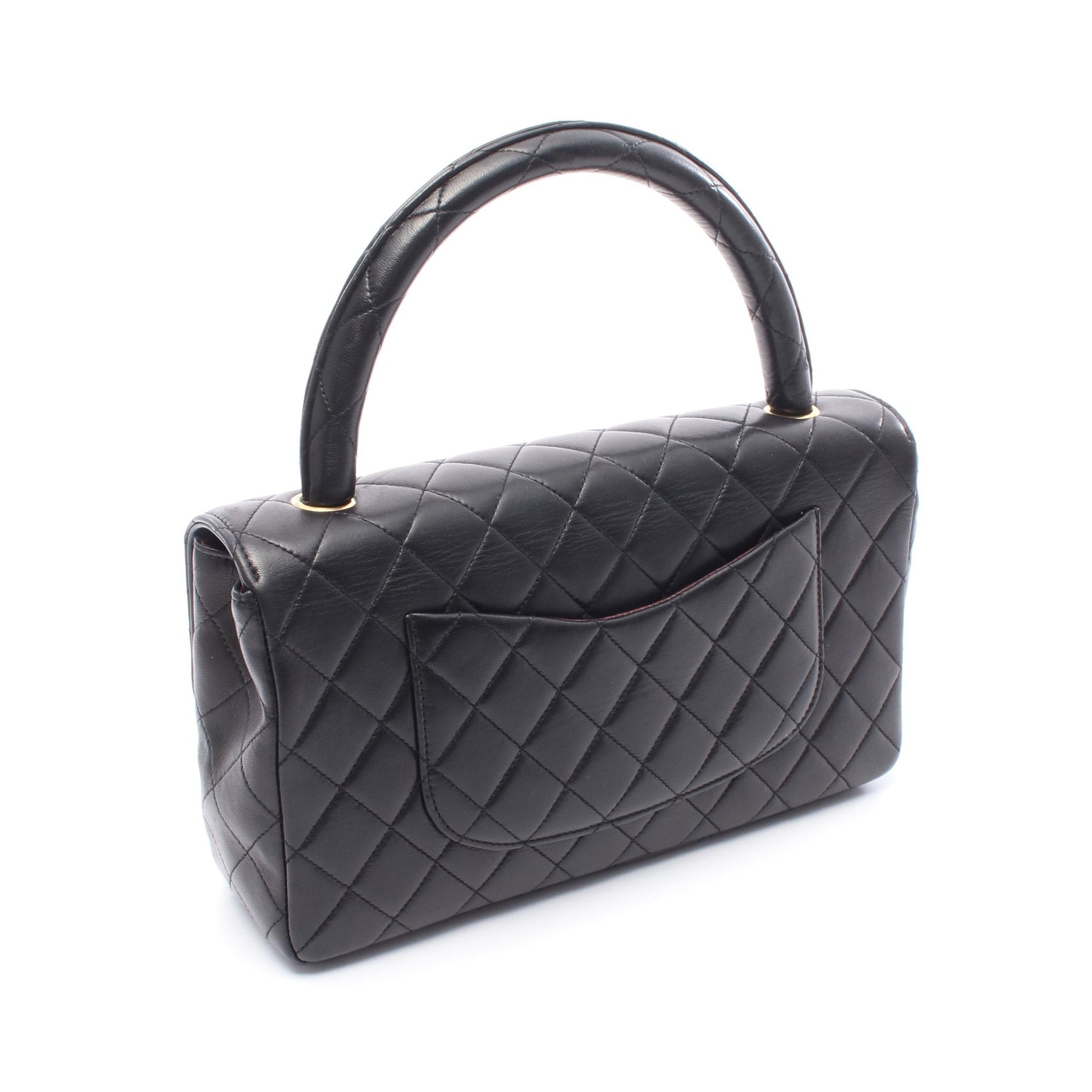 マトラッセ 親子バッグ ハンドバッグ ラムスキン ブラック ゴールド金具 シャネル バッグ CHANEL