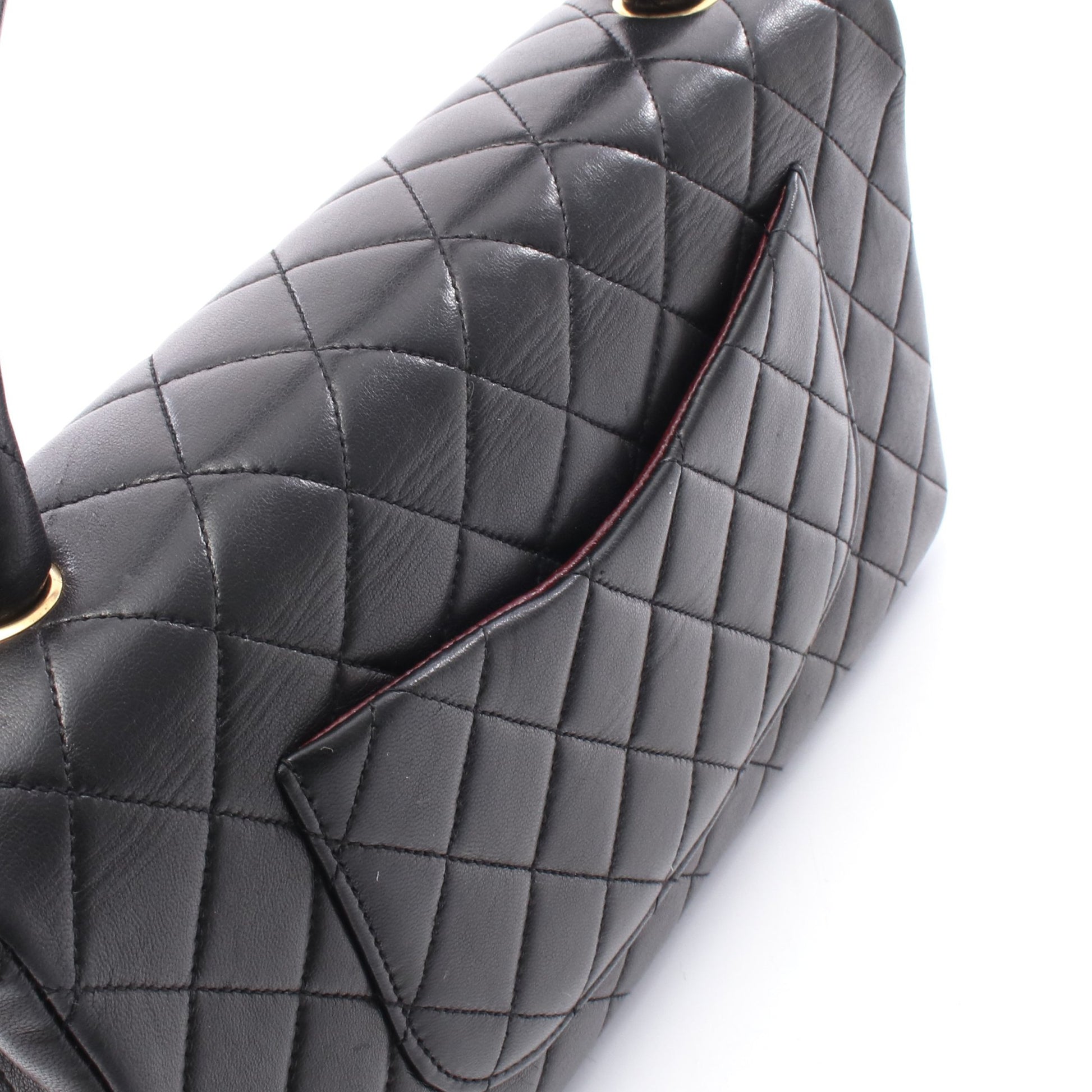 マトラッセ 親子バッグ ハンドバッグ ラムスキン ブラック ゴールド金具 シャネル バッグ CHANEL