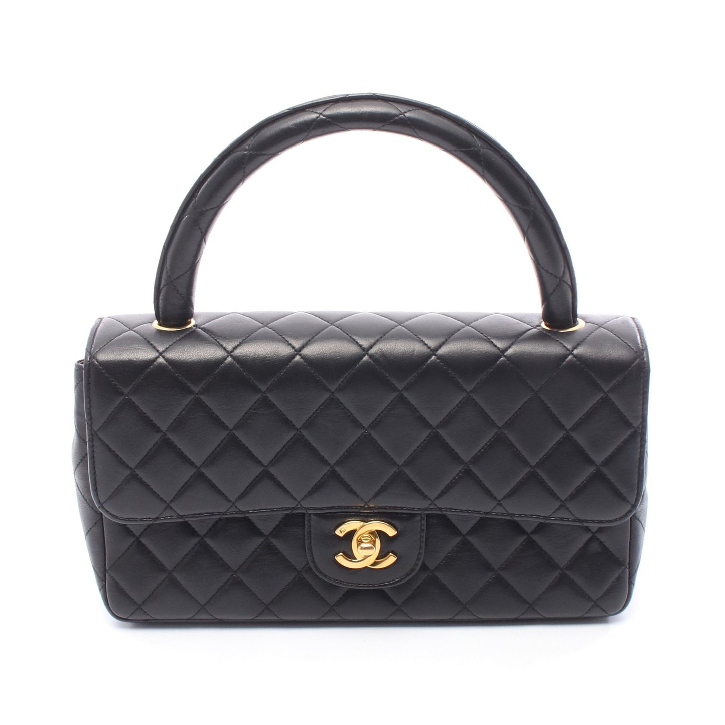 マトラッセ 親子バッグ ハンドバッグ ラムスキン ブラック ゴールド金具 シャネル バッグ CHANEL