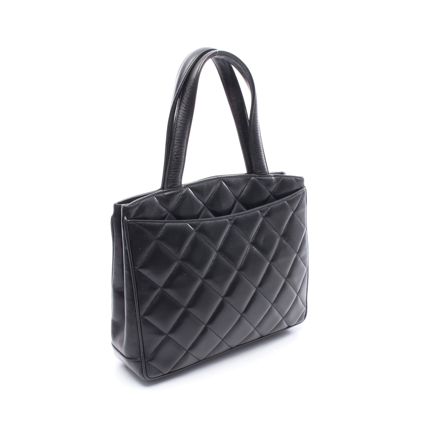 デカココマーク マトラッセ ハンドバッグ トートバッグ ラムスキン ブラック ゴールド金具 シャネル バッグ CHANEL