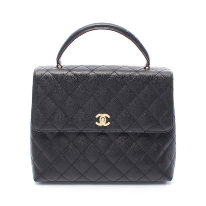 マトラッセ ハンドバッグ キャビアスキン ブラック ゴールド金具 シャネル バッグ CHANEL
