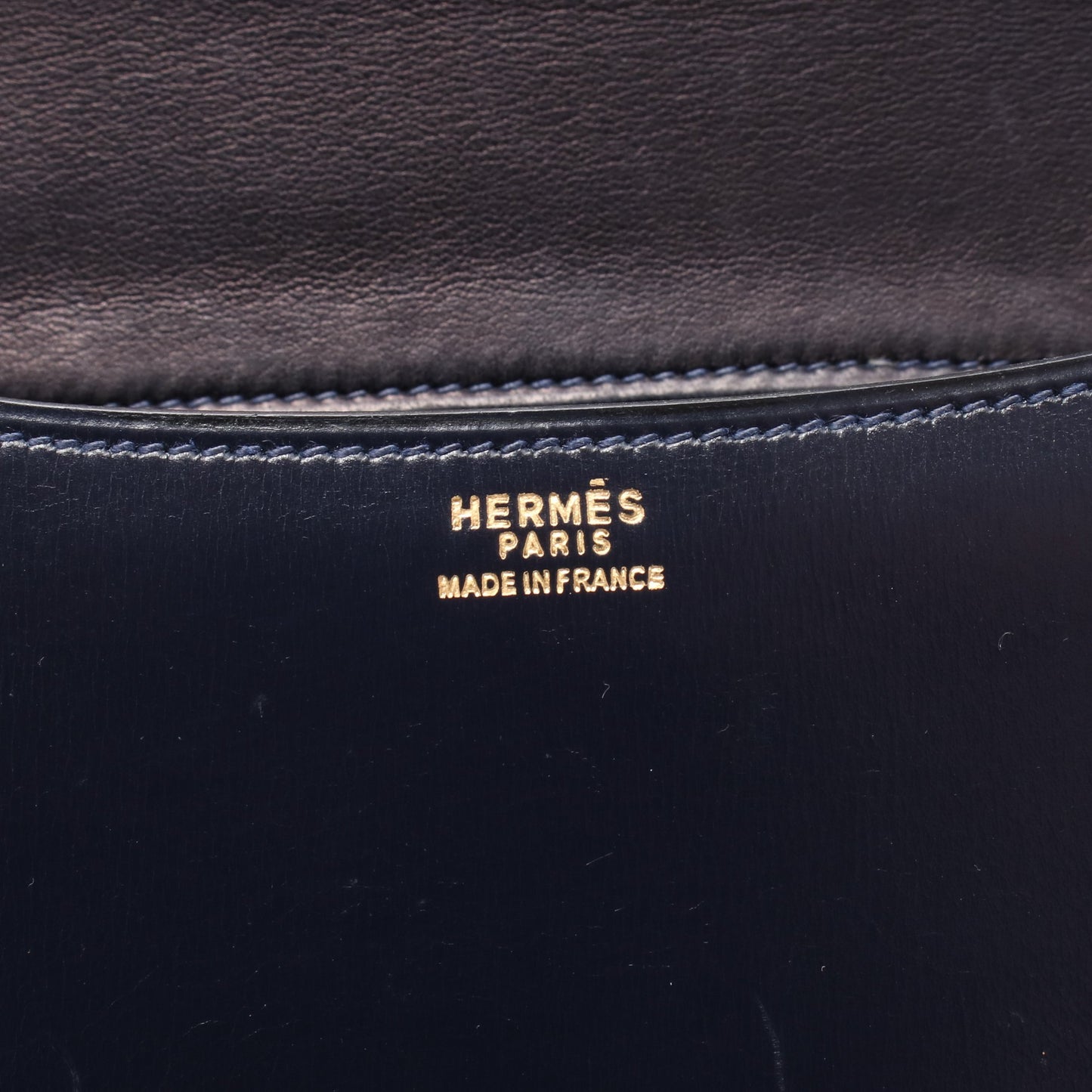 コンスタンス23 ブルーインディゴ ショルダーバッグ ボックスカーフ ネイビー ゴールド金具 ○H刻印 エルメス バッグ HERMES