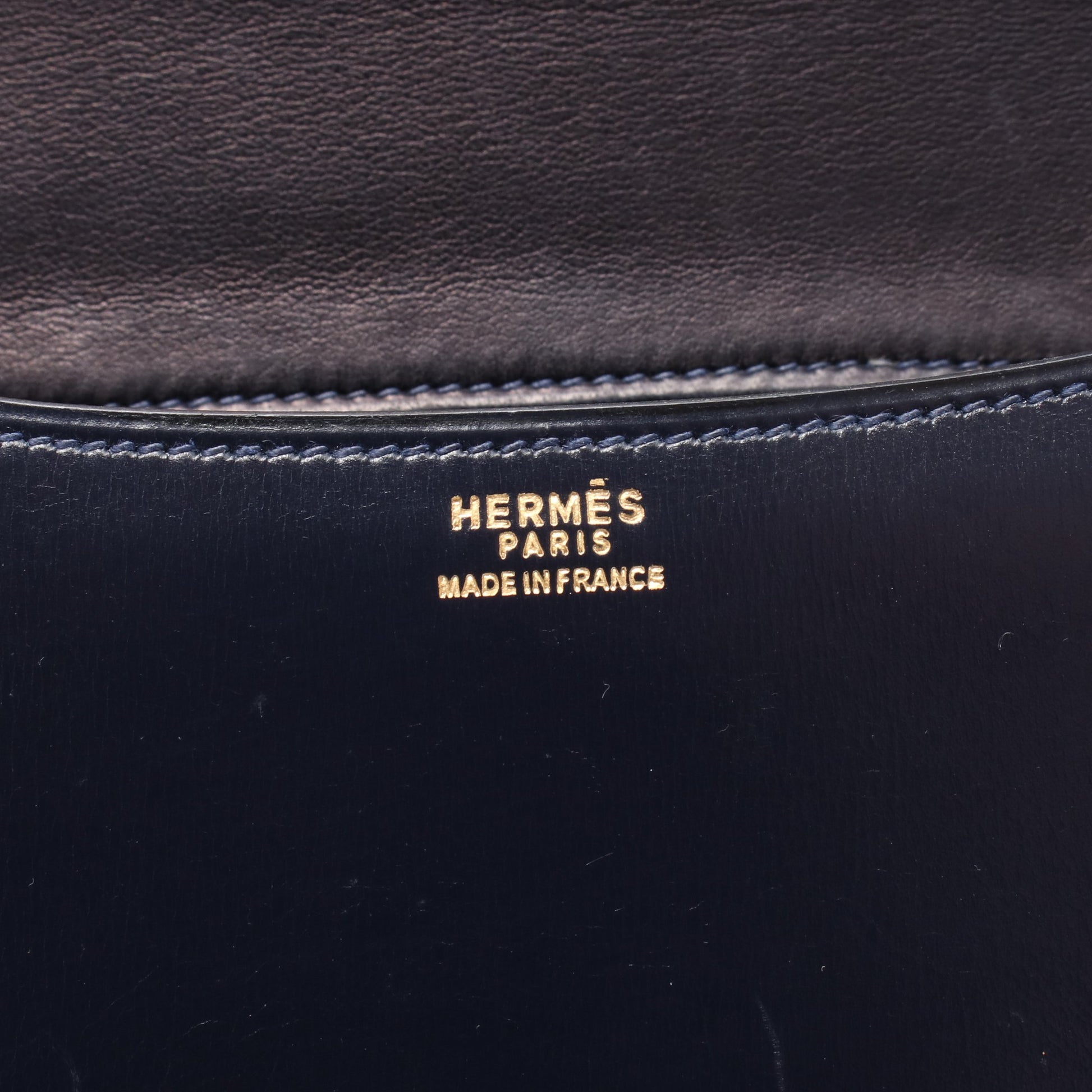 コンスタンス23 ブルーインディゴ ショルダーバッグ ボックスカーフ ネイビー ゴールド金具 ○H刻印 エルメス バッグ HERMES