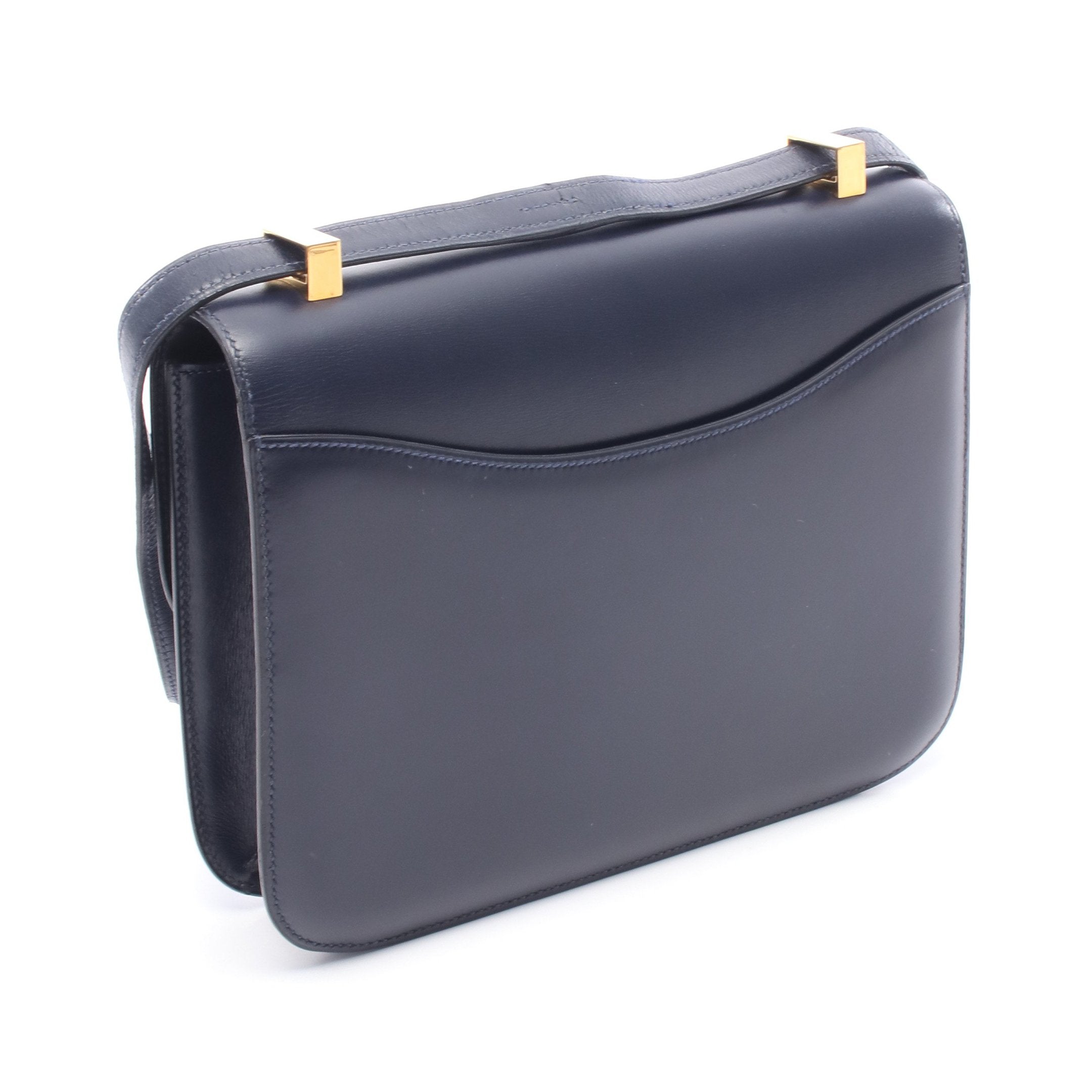 コンスタンス23 ブルーインディゴ ショルダーバッグ ボックスカーフ