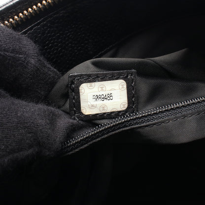 ロゴ チェーンショルダーバッグ キャビアスキン ブラック ゴールド金具 シャネル バッグ CHANEL