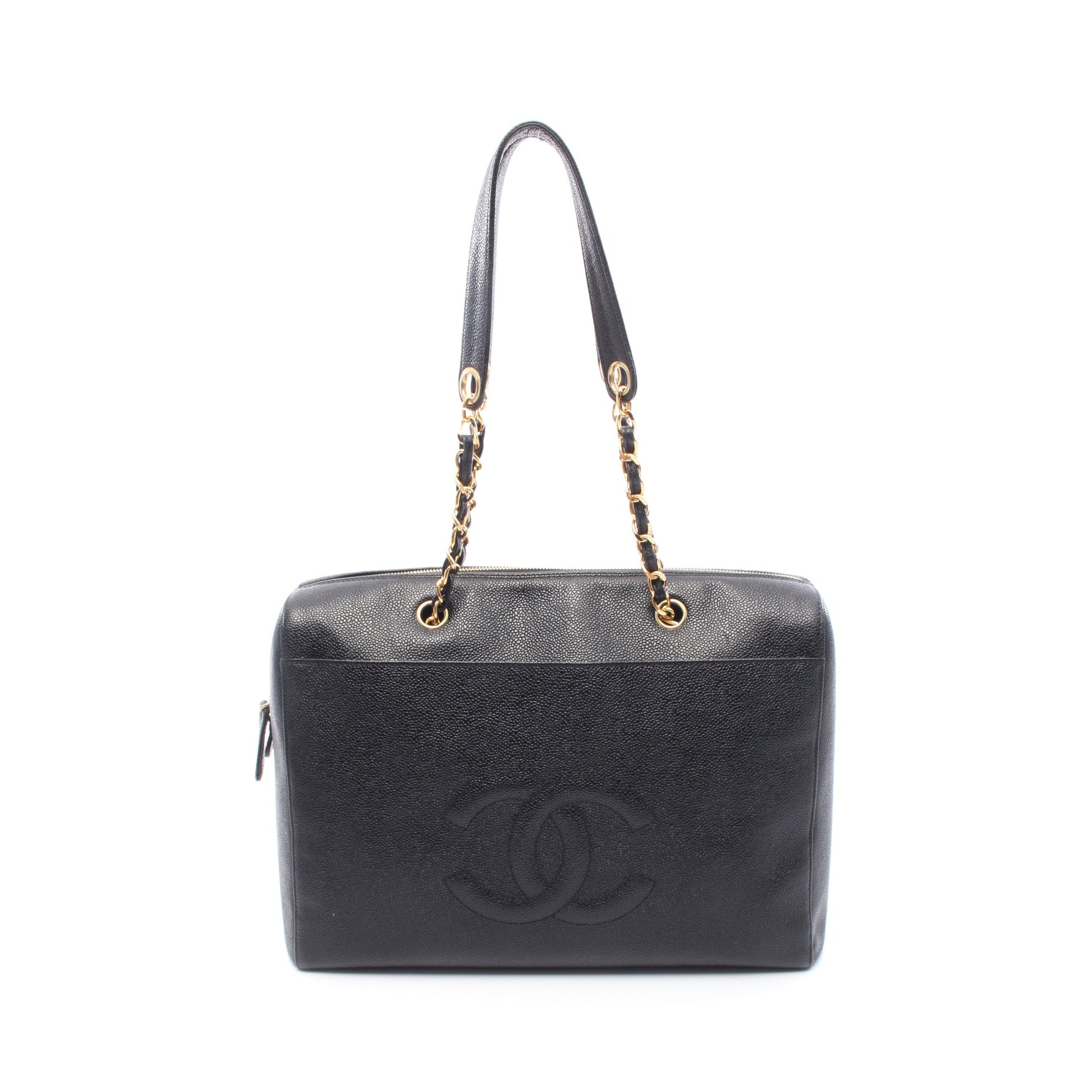 デカココマーク チェーンショルダーバッグ キャビアスキン ブラック ゴールド金具 シャネル バッグ CHANEL