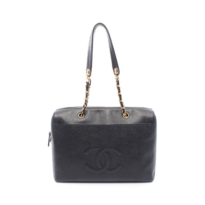 デカココマーク チェーンショルダーバッグ キャビアスキン ブラック ゴールド金具 シャネル バッグ CHANEL