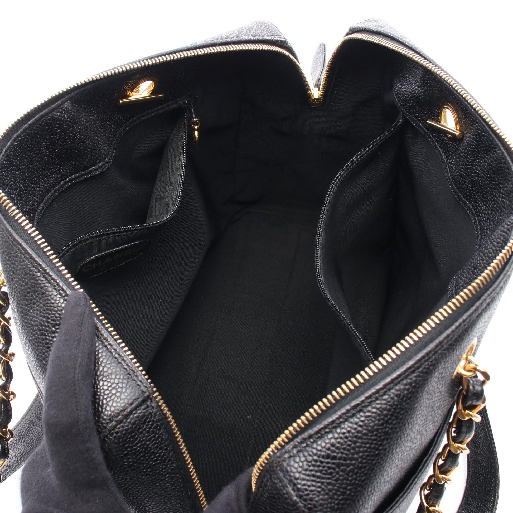 デカココマーク チェーンショルダーバッグ キャビアスキン ブラック ゴールド金具 シャネル バッグ CHANEL