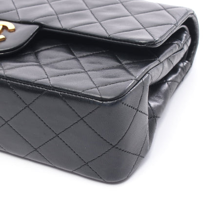 マトラッセ Wフラップ Wチェーンショルダーバッグ ラムスキン ブラック ゴールド金具 シャネル バッグ CHANEL