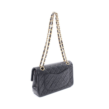 マトラッセ Wフラップ Wチェーンショルダーバッグ ラムスキン ブラック ゴールド金具 シャネル バッグ CHANEL