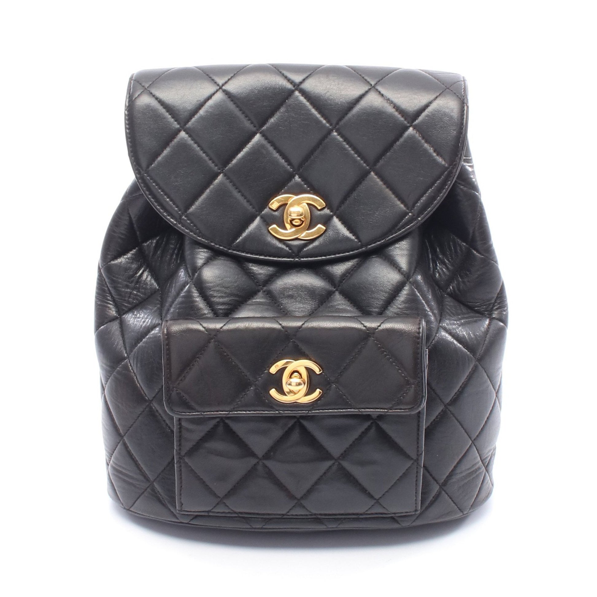 マトラッセ バックパック リュックサック ラムスキン ブラック ゴールド金具 シャネル バッグ CHANEL