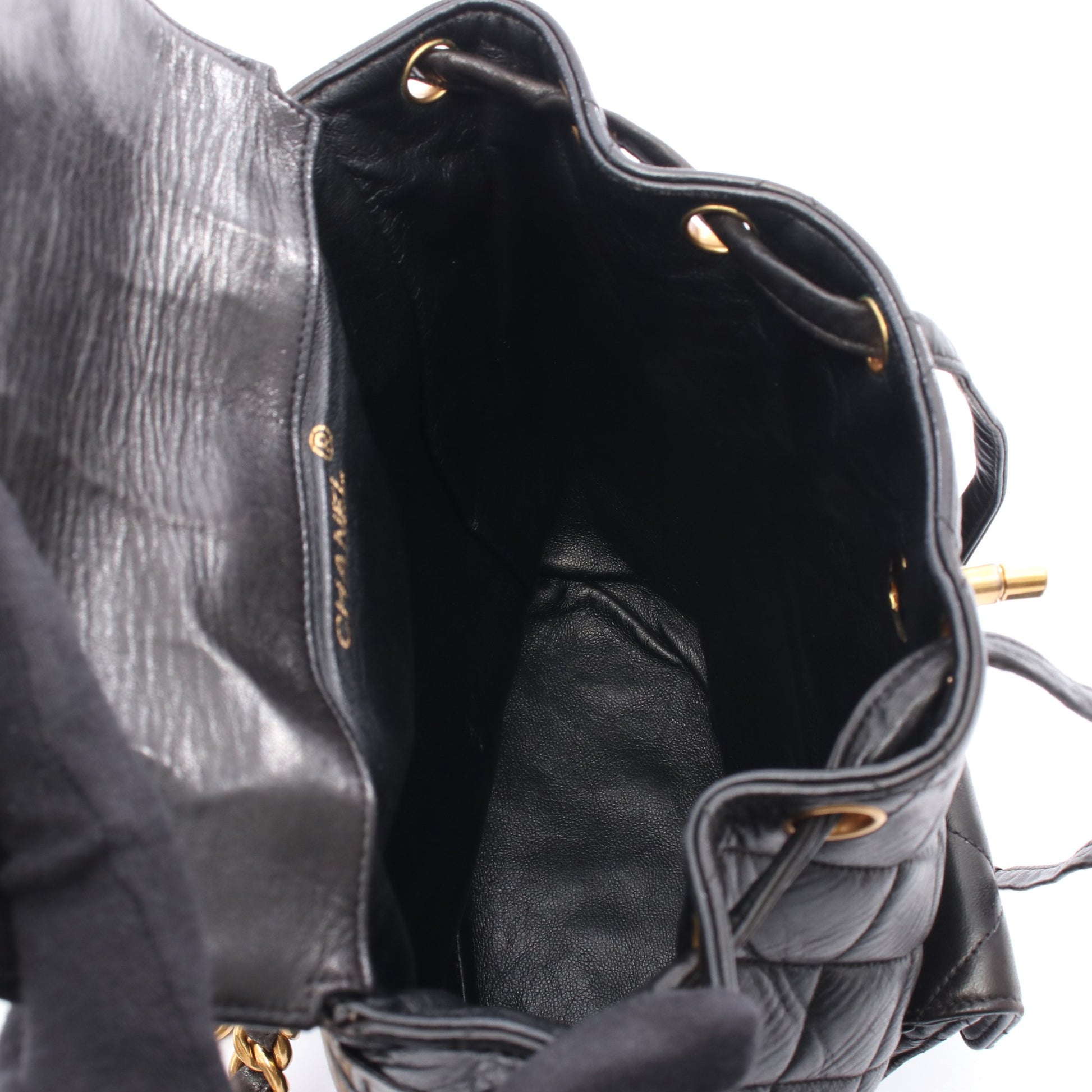 マトラッセ バックパック リュックサック ラムスキン ブラック ゴールド金具 シャネル バッグ CHANEL