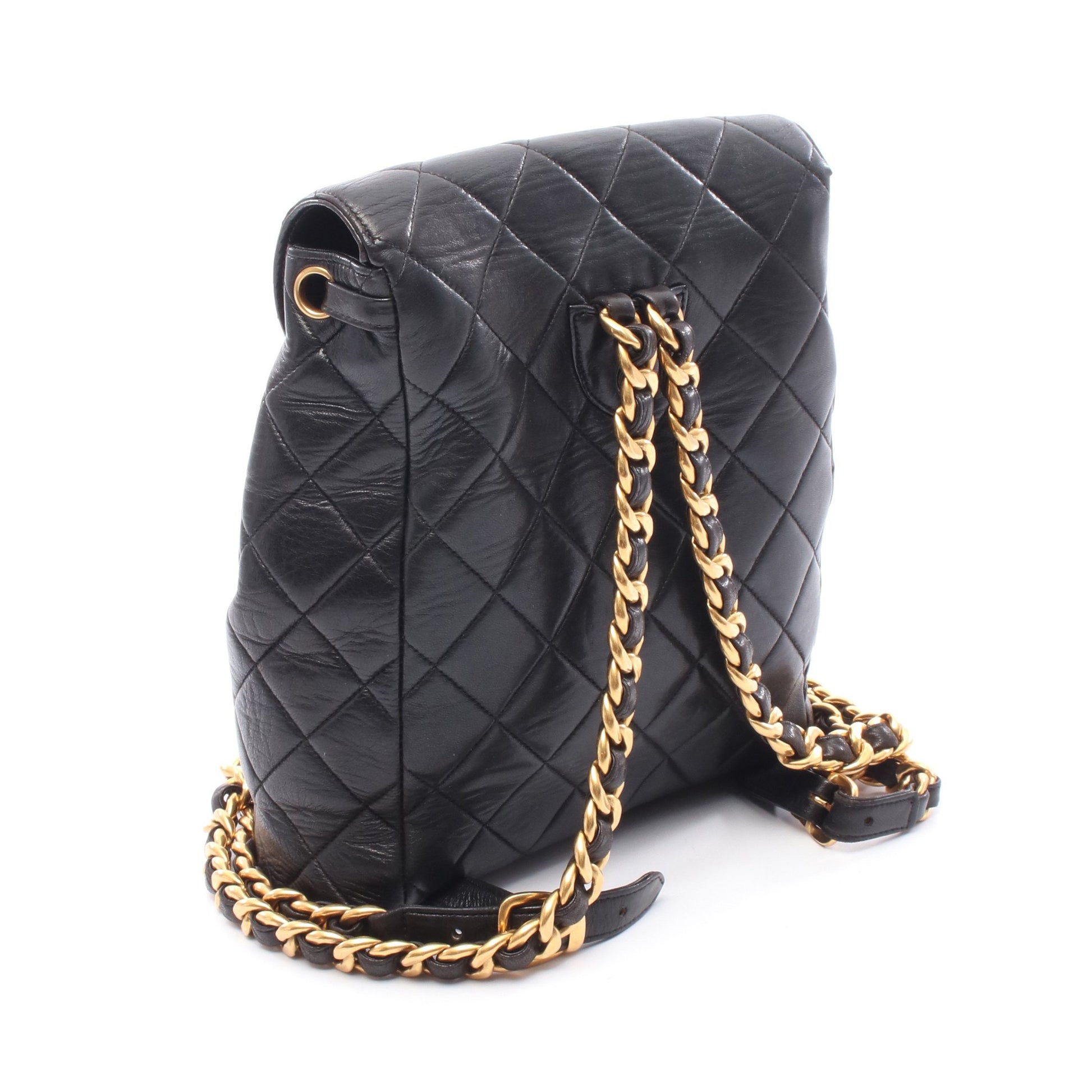 マトラッセ バックパック リュックサック ラムスキン ブラック ゴールド金具 シャネル バッグ CHANEL