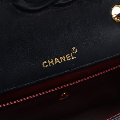チェーンショルダーバッグ ラムスキン ネイビー ゴールド金具 シャネル バッグ CHANEL