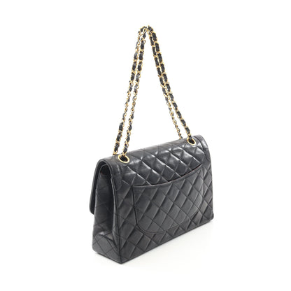 マトラッセ パリ限定 Wフラップ Wチェーンショルダーバッグ ラムスキン ブラック コンビ金具 シャネル バッグ CHANEL