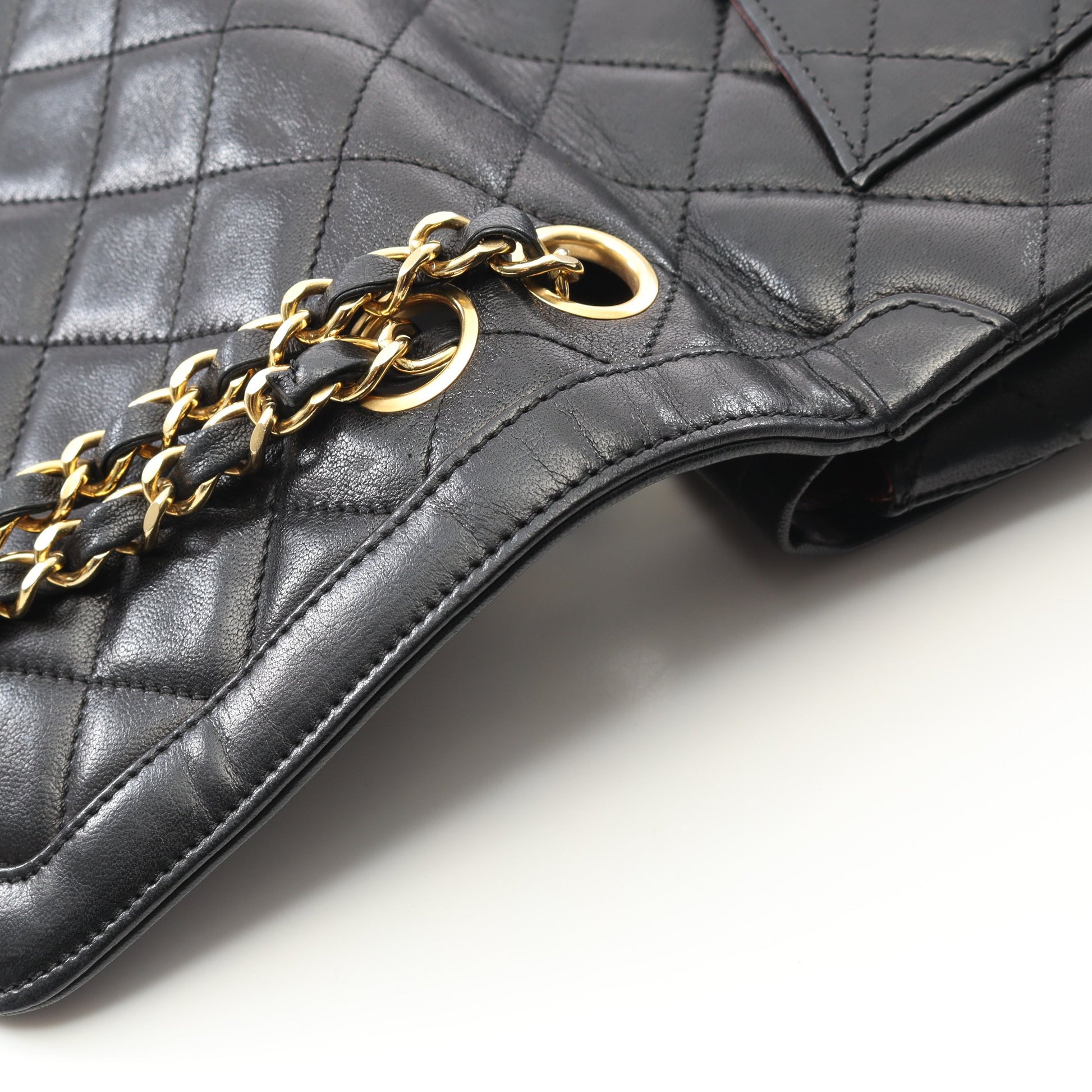 マトラッセ パリ限定 Wフラップ Wチェーンショルダーバッグ ラムスキン ブラック コンビ金具 シャネル バッグ CHANEL