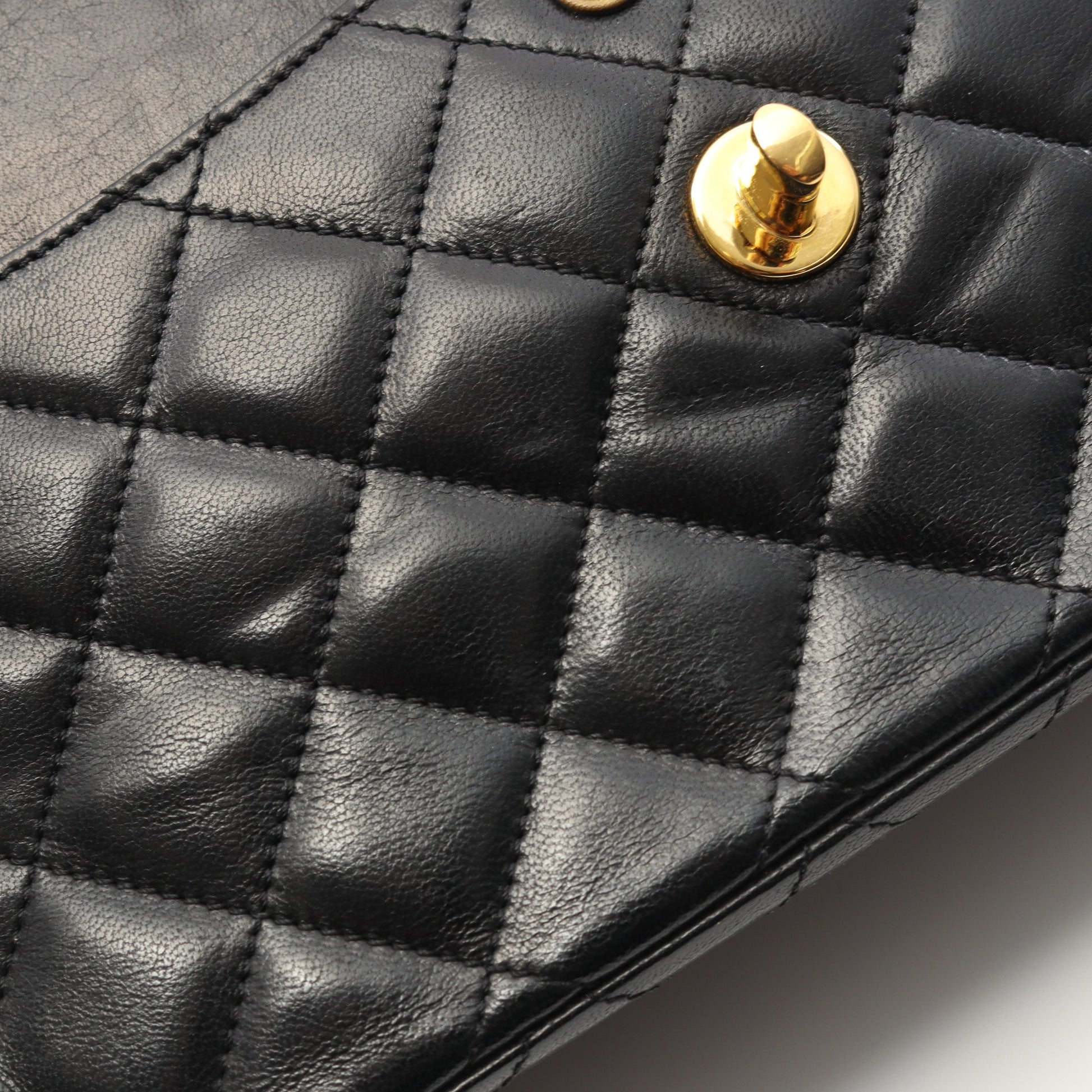 マトラッセ パリ限定 Wフラップ Wチェーンショルダーバッグ ラムスキン ブラック コンビ金具 シャネル バッグ CHANEL