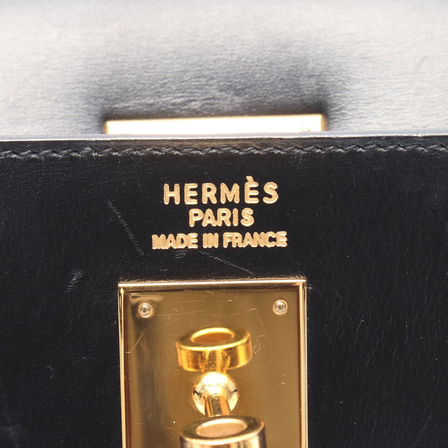 ケリー35 ハンドバッグ ボックスカーフ ブラック ゴールド金具 外縫い 2WAY ○Z刻印 エルメス バッグ HERMES