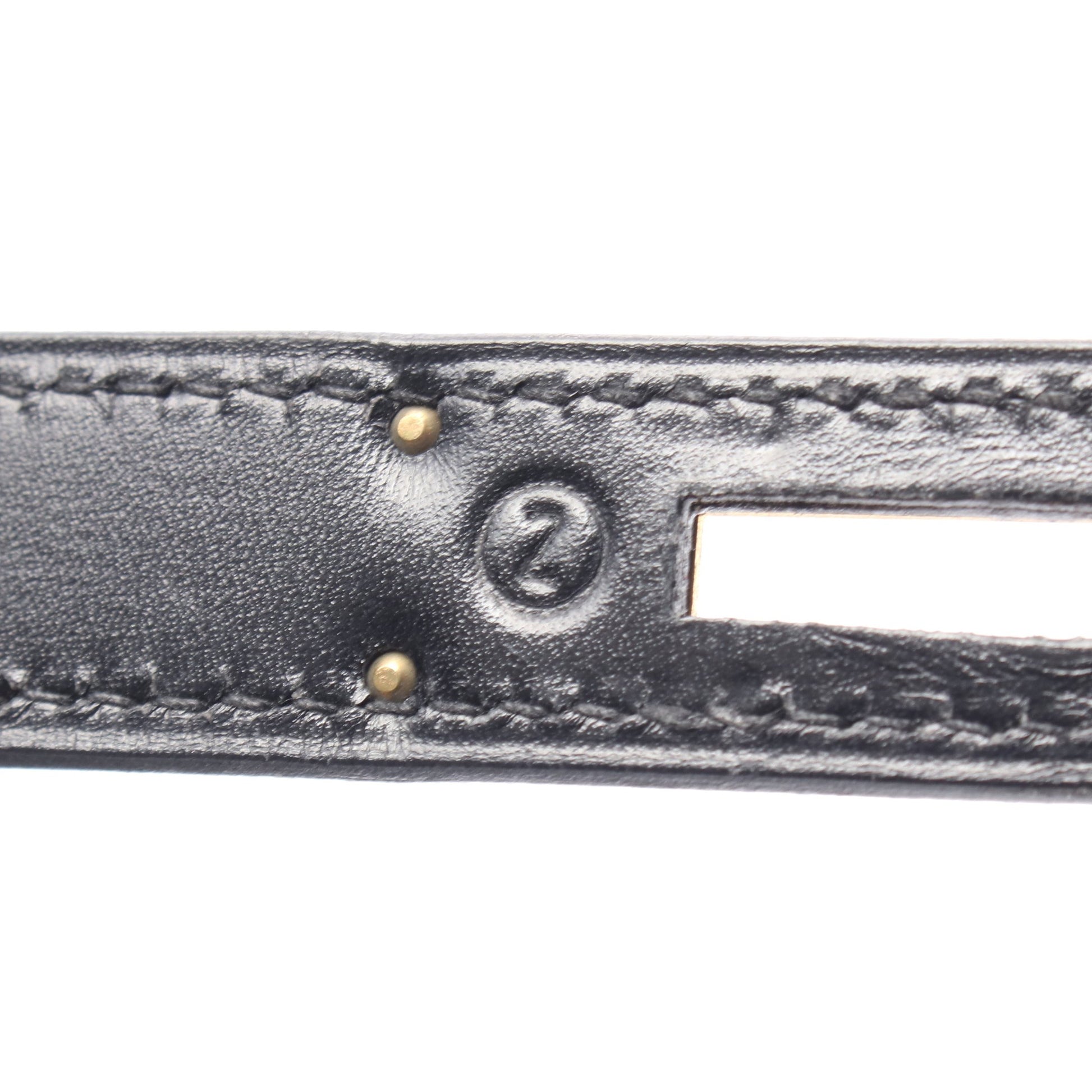 ケリー35 ハンドバッグ ボックスカーフ ブラック ゴールド金具 外縫い 2WAY ○Z刻印 エルメス バッグ HERMES