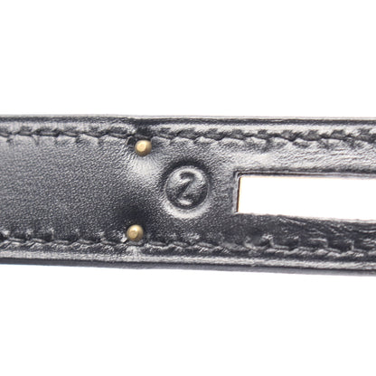 ケリー35 ハンドバッグ ボックスカーフ ブラック ゴールド金具 外縫い 2WAY ○Z刻印 エルメス バッグ HERMES