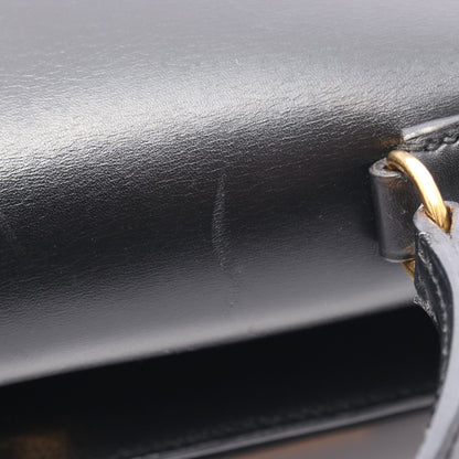 ケリー35 ハンドバッグ ボックスカーフ ブラック ゴールド金具 外縫い 2WAY ○Z刻印 エルメス バッグ HERMES