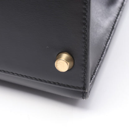 ケリー35 ハンドバッグ ボックスカーフ ブラック ゴールド金具 外縫い 2WAY ○Z刻印 エルメス バッグ HERMES