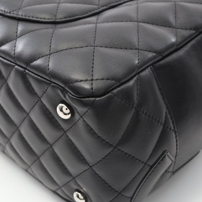 カンボンライン ボーリングバッグ ショルダーバッグ レザー エナメルレザー ブラック シルバー金具 シャネル バッグ CHANEL